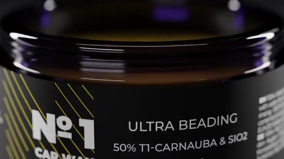 An open jar of NEOWAX Car Wax No. 1 showing the golden wax